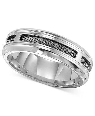 Mariage - Triton Triton Men&#039;s Stainless Steel Ring, Comfort Fit Cable Wedding Band