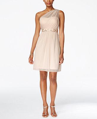 Mariage - Adrianna Papell Adrianna Papell One-Shoulder Embellished Dress