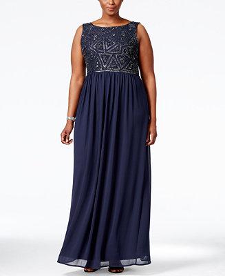 Wedding - Adrianna Papell Plus Size Embellished Gown