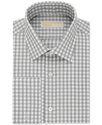 Свадьба - MICHAEL Michael Kors Men&#039;s Classic-Fit Non-Iron Grey Check French Cuff Dress Shirt