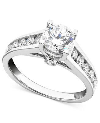 Hochzeit - Diamond Engagement Ring in 14k White Gold (3/4 ct. t.w.)
