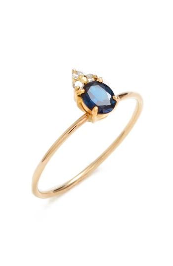 زفاف - Poppy Finch Skinny Stone Sapphire & Diamond Ring