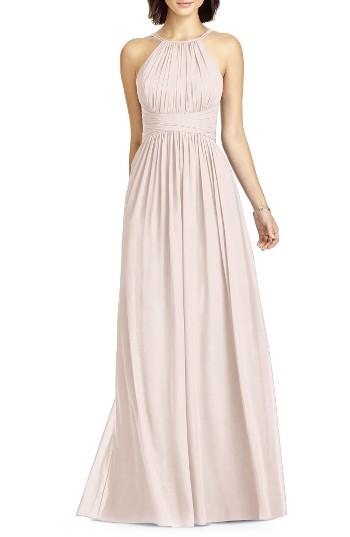 Wedding - Dessy Collection Lux Chiffon Halter Gown
