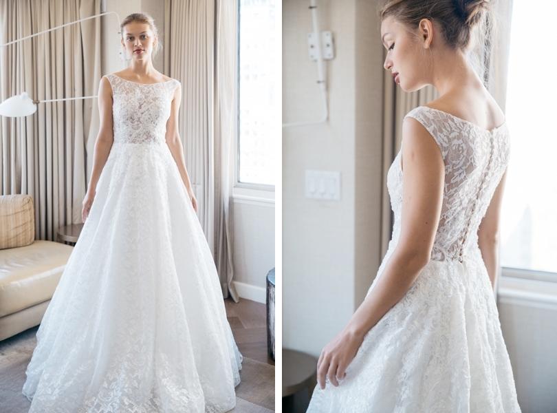 زفاف - Sleeveless Scoop-neckline Floor-length Lace Simple A-line Wedding Dress