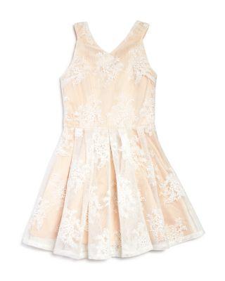 Mariage - Miss Behave Girls&#039; Embroidered Mesh Flared Dress - Big Kid