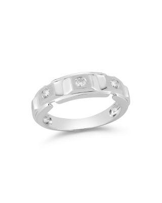 Свадьба - Bloomingdale&#039;s Diamond Men&#039;s Band in Brushed 14K White Gold, .20 ct. t.w.