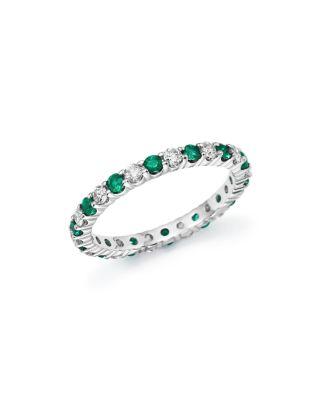 Hochzeit - Bloomingdale&#039;s Diamond and Emerald Eternity Band in 14K White Gold&nbsp;- 100% Exclusive