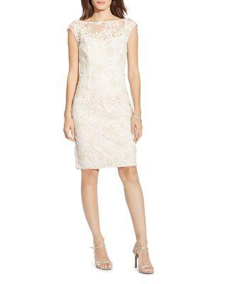 Hochzeit - Lauren Ralph Lauren Embroidered Floral Overlay Dress