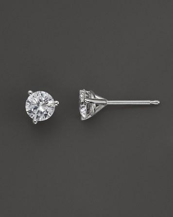 زفاف - Bloomingdale&#039;s Certified Diamond Stud Earrings in 18K White Gold, .50-2.0 ct. t.w. - 100% Exclusive