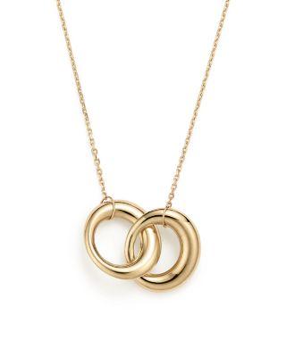 زفاف - Bloomingdale&#039;s 14K Yellow Gold Double Interlocked Circle Chain Necklace, 17&#034; - 100% Exclusive