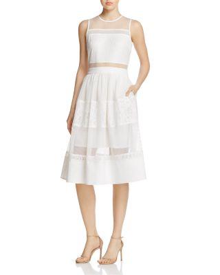 زفاف - AQUA Tiered Lace Midi Dress - 100% Exclusive