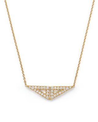 زفاف - Dana Rebecca Designs 14K Yellow Gold Double Triangle Necklace with Diamonds, 16&#034;