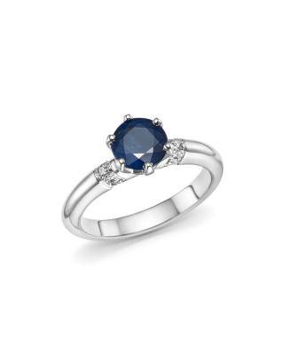 Свадьба - Roberto Coin Platinum Solitaire Sapphire and Diamond Ring