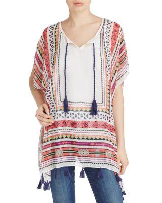 Mariage - Fraas Geometric Poncho With Tassels