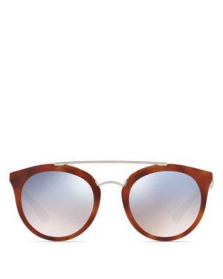 Mariage - Prada Phantos Round Mirrored Sunglasses, 52mm