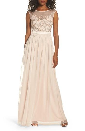 Wedding - Adrianna Papell Beaded Mesh Gown 