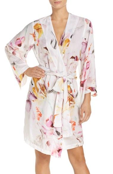 زفاف - Plum Pretty Sugar Floral Print Kimono Robe 