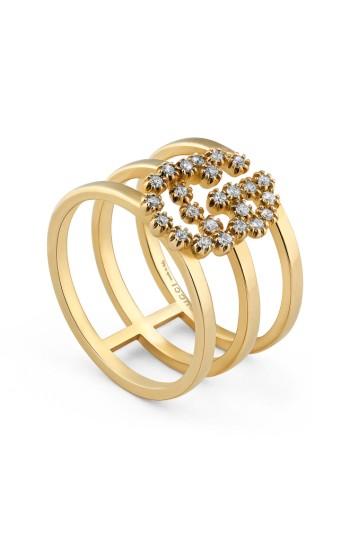 Hochzeit - Gucci Double G Diamond Three-Row Ring 