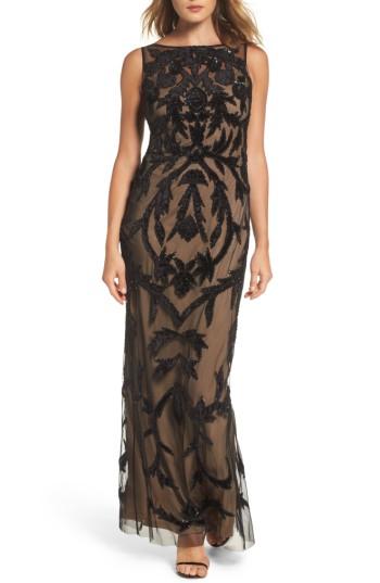 Mariage - Adrianna Papell Beaded Mesh Gown 