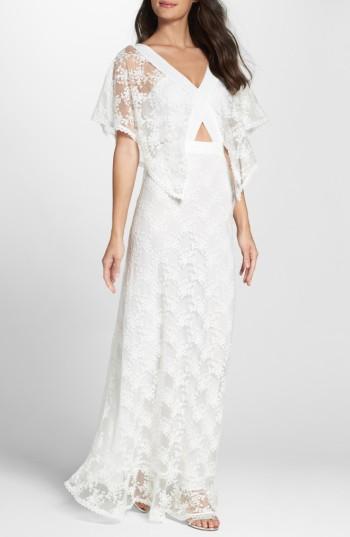 Hochzeit - Foxiedox August Handkerchief Sleeve Embroidered Long Dress 