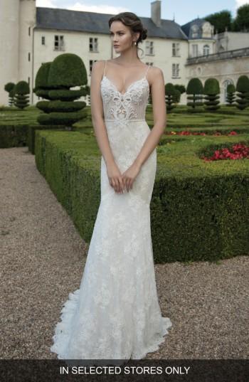 Wedding - Alon Livné White Angel Beaded Spaghetti Strap Gown (In Selected Stores Only) 
