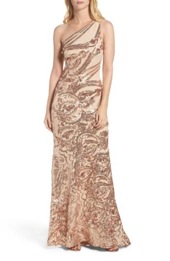 Mariage - Vince Camuto Sequin One-Shoulder Gown 