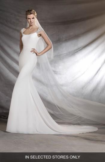زفاف - Pronovias Olimpia Embellished A-Line Gown (In Selected Stores Only) 