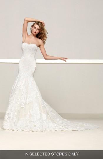 Wedding - Pronovias Druida Strapless Lace & Tulle Mermaid Gown (In Selected Stores Only) 
