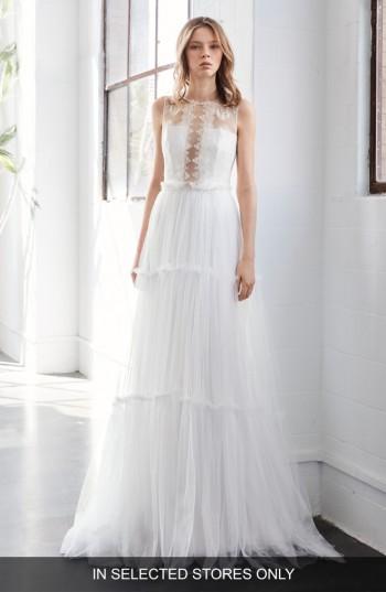 Hochzeit - Inmaculada García Jaspe Lace & Tulle A-Line Gown (In Selected Stores Only) 