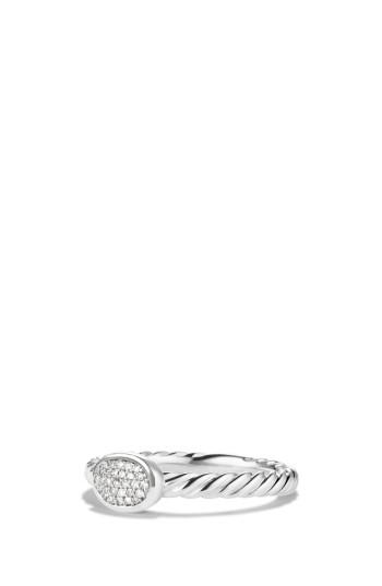 زفاف - David Yurman Petite Pavé Oval Ring with Diamonds 