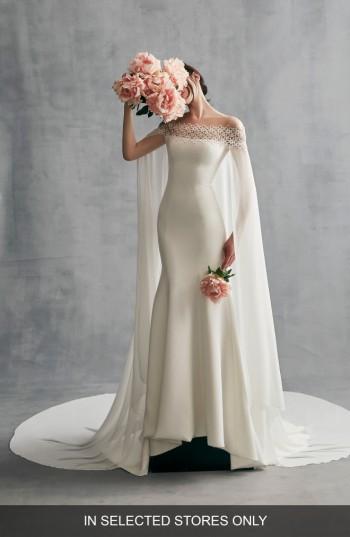 Hochzeit - Ines by Ines Di Santo Danica Off the Shoulder Gown with Cape (In Selected Stores Only) 