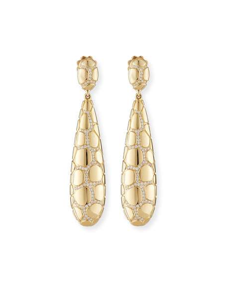 زفاف - Anaconda 18K Gold Earrings with Diamonds