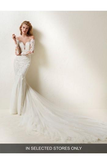 زفاف - Pronovias Drinea Illusion Lace Mermaid Gown 