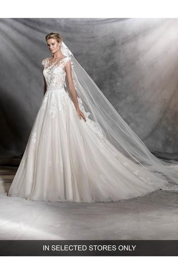 Wedding - Pronovias Ofelia Illusion Lace & Tulle Ballgown 