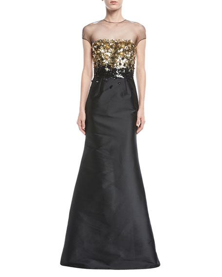 Mariage - Beekman Sequined Illusion Mermaid Gown