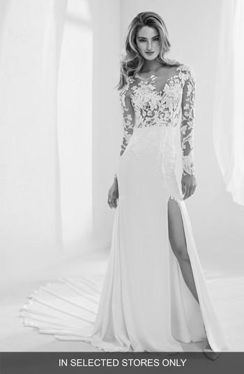 Hochzeit - Atelier Pronovias Raine Embellished Illusion Mermaid Gown 
