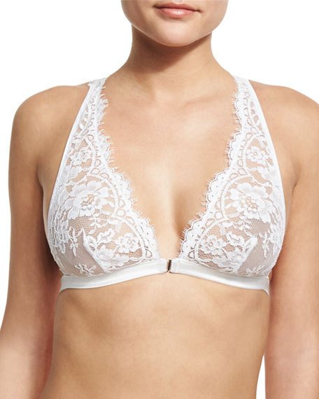 Mariage - Fatal Attraction Triangle Lace Bralette, White