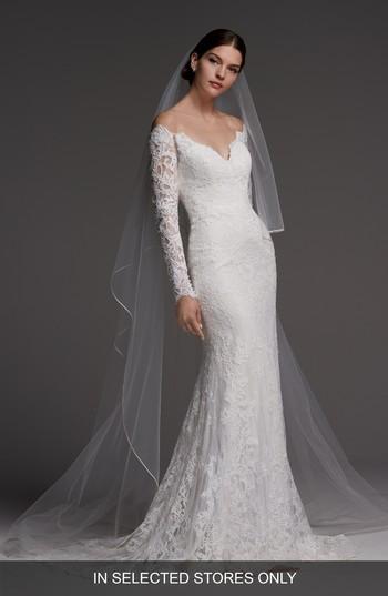 زفاف - Watters Visconti Long Sleeve Lace Gown 