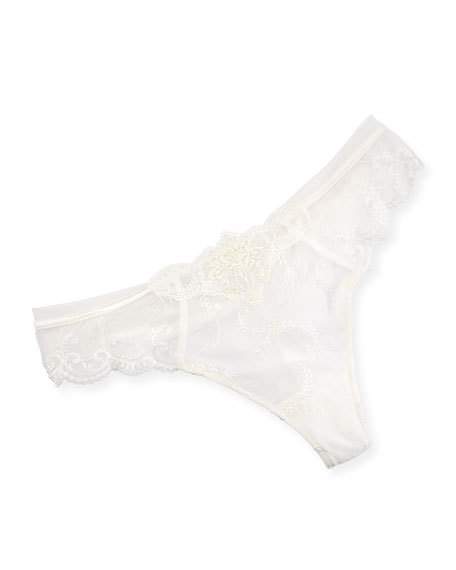 Hochzeit - Orchid Paradis Lace Thong, Ivory