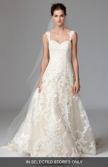 Свадьба - Watters Aven Lace & Organza A-Line Gown 