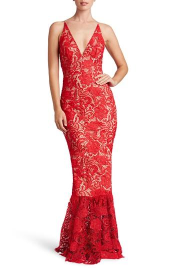 زفاف - Dress the Population Sophia Crochet Lace Mermaid Gown 