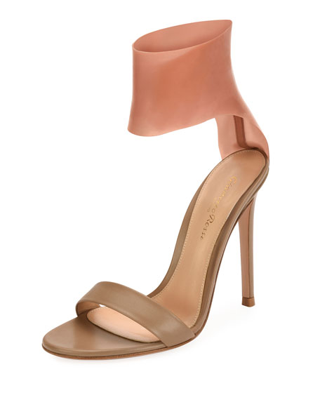 Mariage - Roma Leather and Latex Two-Tone Sandal