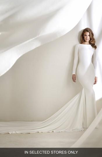 Wedding - Atelier Pronovias Resal Fringe Back Mermaid Gown 