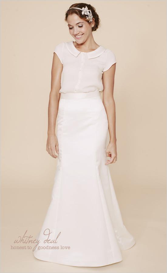 Hochzeit - Whitney Deal Collared Brautkleid