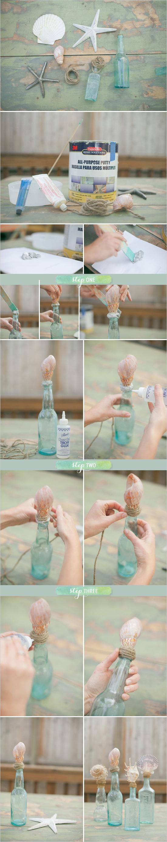 Mariage - Diy bouteilles Shell