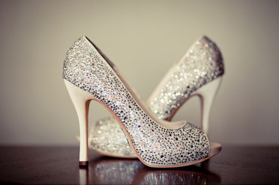 sparkly silver wedding shoes