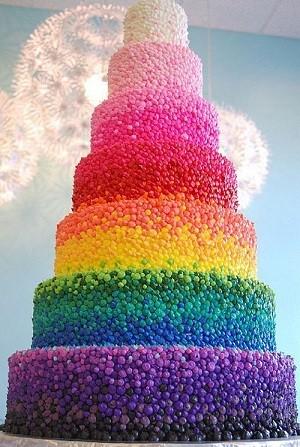 Wedding - Colorful / Rainbow Wedding Cakes ♥ Wedding Cake Design with Edible Sugar Beads