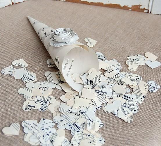 Wedding - DIY Paper Confetti Hearts for Vintage Wedding
