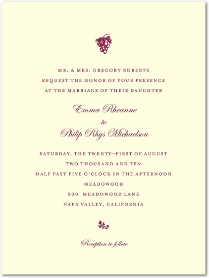 Wedding - Winery Wedding Invitations