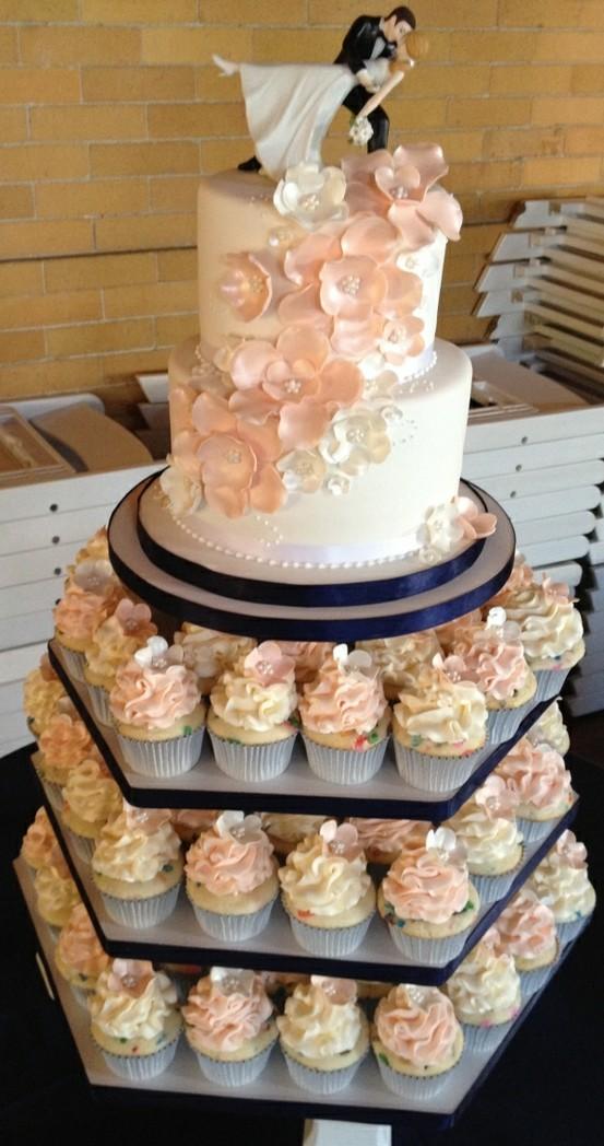Wedding - 2 tier wedding cake with dancing bride and groom